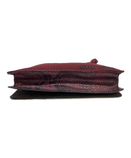 MIU MIU（ミュウミュウ）MIU MIU (ミュウミュウ) CROSS BODY PYTHON BAG 1999 FW レッドの古着・服飾アイテム