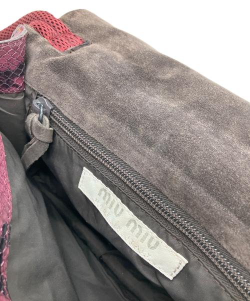MIU MIU（ミュウミュウ）MIU MIU (ミュウミュウ) CROSS BODY PYTHON BAG 1999 FW レッドの古着・服飾アイテム