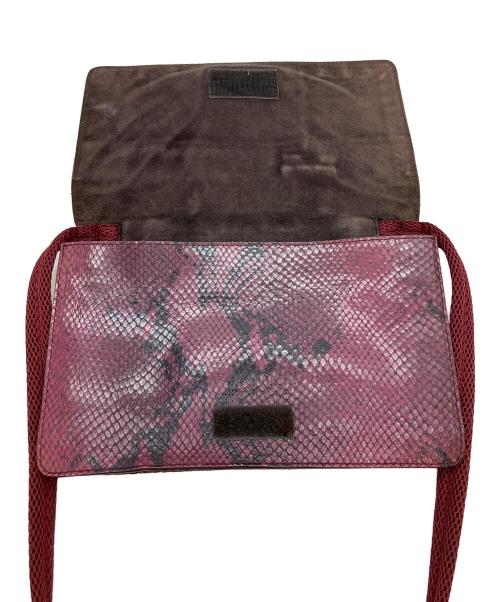 MIU MIU（ミュウミュウ）MIU MIU (ミュウミュウ) CROSS BODY PYTHON BAG 1999 FW レッドの古着・服飾アイテム
