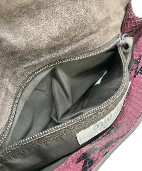 MIU MIU（ミュウミュウ）MIU MIU (ミュウミュウ) CROSS BODY PYTHON BAG 1999 FW レッドの古着・服飾アイテム