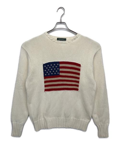 POLO COUNTRY（ポロカントリー）POLO COUNTRY (ポロカントリー) RALPH LAUREN (ラルフローレン) Ｍ-010-0001　厚手ニット アイボリー サイズ:Lの古着・服飾アイテム