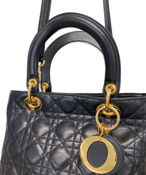 Christian Dior（クリスチャン ディオール）Christian Dior (クリスチャン ディオール) カナージュ　2WAYショルダーバッグ ブラックの古着・服飾アイテム