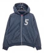 SUPREMEシュプリーム）の古着「Devil S Logo Zip Up Hooded Sweatshirt 26SS　ジップパーカー」｜ネイビー