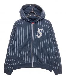 SUPREME（シュプリーム）の古着「Devil S Logo Zip Up Hooded Sweatshirt 26SS　ジップパーカー」｜ネイビー