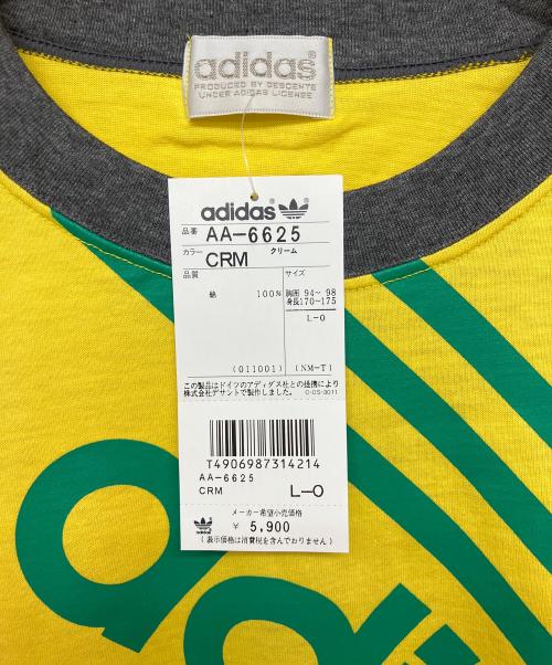 adidas（アディダス）adidas (アディダス) 90s　AA-6625　半袖カットソー イエロー×グリーン サイズ:L 未使用品の古着・服飾アイテム