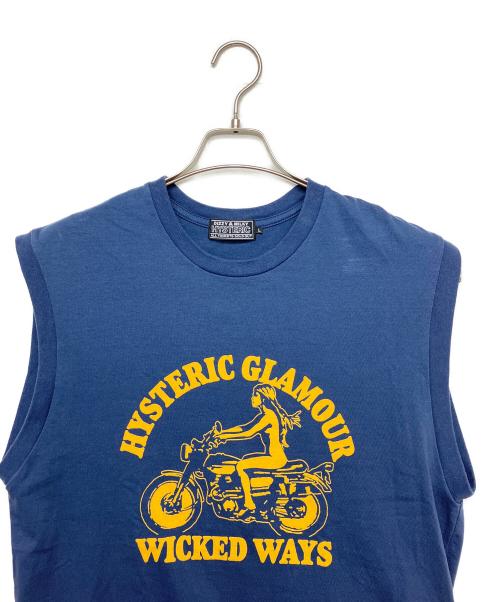 Hysteric Glamour（ヒステリックグラマー）Hysteric Glamour (ヒステリックグラマー) 02251CR04　ノースリーブカットソー ネイビー サイズ:Lの古着・服飾アイテム