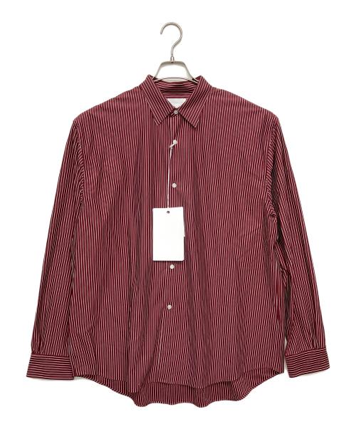 KANEMASA PHIL.（カネマサフィル）KANEMASA PHIL. (カネマサフィル) 46G MODEST STRIPE SHIRT レッド サイズ:XLの古着・服飾アイテム