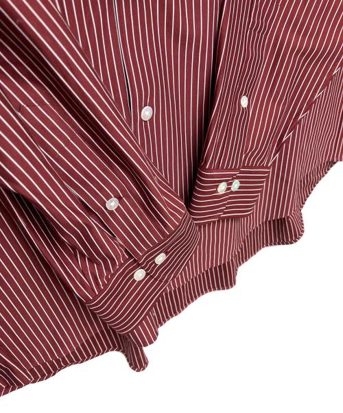 KANEMASA PHIL.（カネマサフィル）KANEMASA PHIL. (カネマサフィル) 46G MODEST STRIPE SHIRT レッド サイズ:XLの古着・服飾アイテム