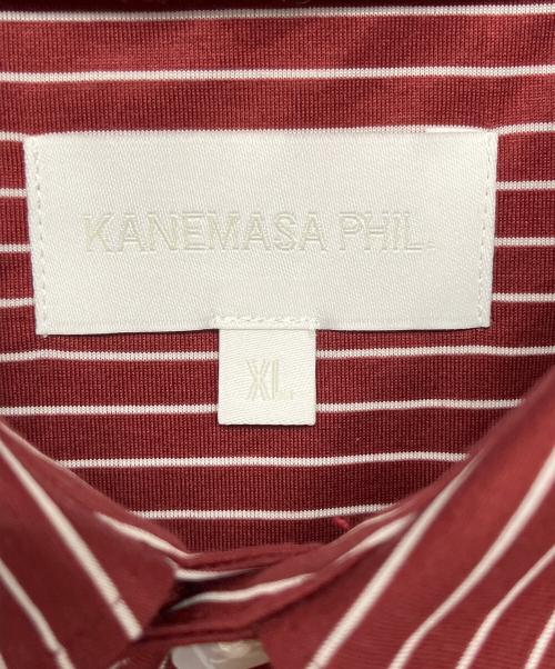 KANEMASA PHIL.（カネマサフィル）KANEMASA PHIL. (カネマサフィル) 46G MODEST STRIPE SHIRT レッド サイズ:XLの古着・服飾アイテム