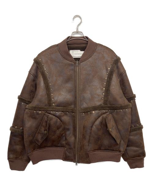 FenG CHen WANG（フェンチェンワン）FENG CHEN WANG (フェンチェンワン) スタッズ　ジップアップジャケット ブラウン サイズ:Lの古着・服飾アイテム
