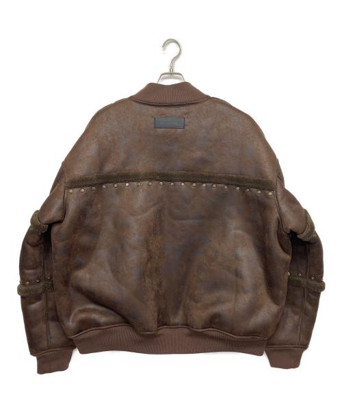 FenG CHen WANG（フェンチェンワン）FENG CHEN WANG (フェンチェンワン) スタッズ　ジップアップジャケット ブラウン サイズ:Lの古着・服飾アイテム