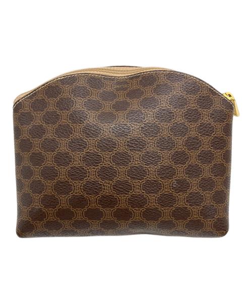 CELINE（セリーヌ）CELINE (セリーヌ) マカダム　ポーチ ブラウンの古着・服飾アイテム