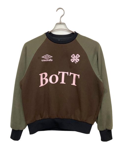 UMBRO（アンブロ）UMBRO (アンブロ) BoTT (ボット) BEAMS T (ビームス ティー) 75-13-0572-493　24SS　Sweatshirt ブラウン×カーキ サイズ:Mの古着・服飾アイテム