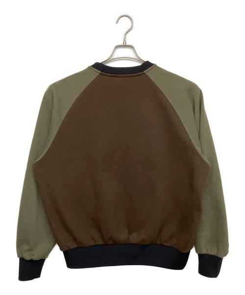 UMBRO（アンブロ）UMBRO (アンブロ) BoTT (ボット) BEAMS T (ビームス ティー) 75-13-0572-493　24SS　Sweatshirt ブラウン×カーキ サイズ:Mの古着・服飾アイテム