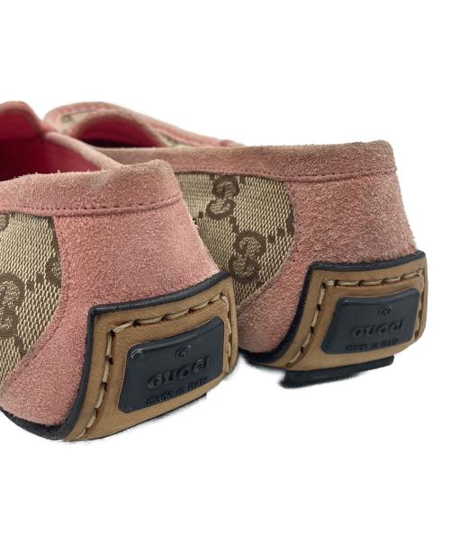 GUCCI（グッチ）GUCCI (グッチ) 121899 ドライビングシューズ ベージュ×ピンク サイズ:36の古着・服飾アイテム