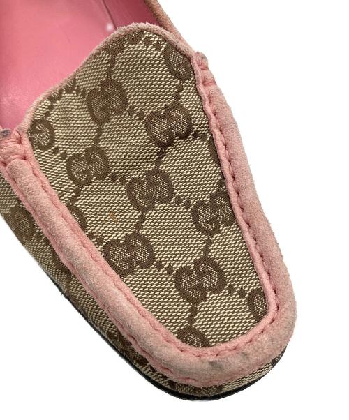 GUCCI（グッチ）GUCCI (グッチ) 121899 ドライビングシューズ ベージュ×ピンク サイズ:36の古着・服飾アイテム