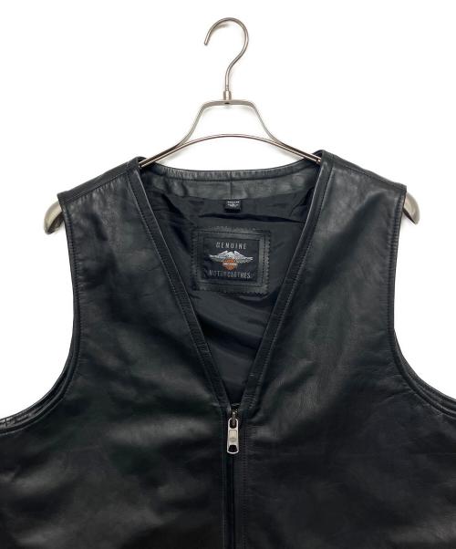 HARLEY-DAVIDSON（ハーレーダビッドソン）HARLEY-DAVIDSON (ハーレーダビッドソン) 97010-21VM　レザーベスト ブラック サイズ:Lの古着・服飾アイテム