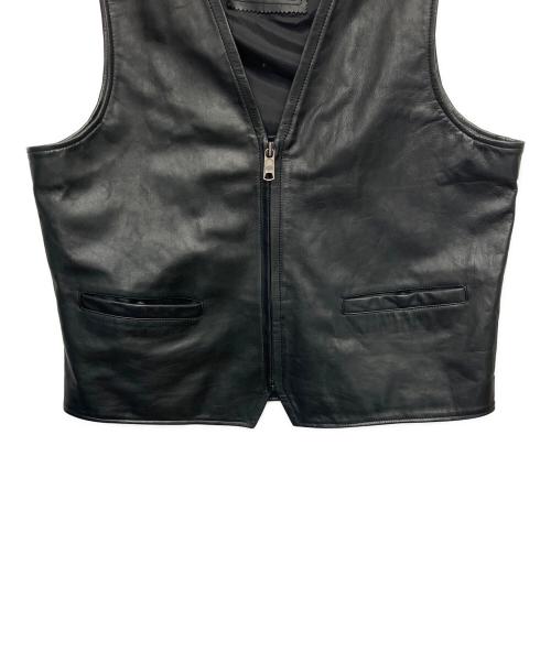 HARLEY-DAVIDSON（ハーレーダビッドソン）HARLEY-DAVIDSON (ハーレーダビッドソン) 97010-21VM　レザーベスト ブラック サイズ:Lの古着・服飾アイテム