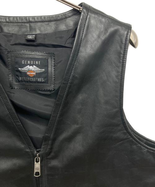 HARLEY-DAVIDSON（ハーレーダビッドソン）HARLEY-DAVIDSON (ハーレーダビッドソン) 97010-21VM　レザーベスト ブラック サイズ:Lの古着・服飾アイテム