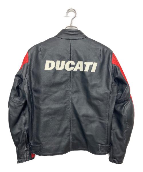 DUCATI（ドゥカティ）DUCATI (ドゥカティ) レザージャケット ブラック×レッド サイズ:Lの古着・服飾アイテム