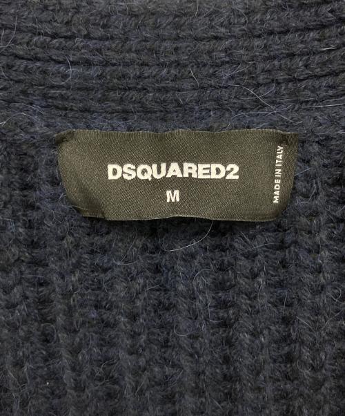 DSQUARED2（ディースクエアード）DSQUARED2 (ディースクエアード) S71HA1112S17829　ニットカーディガン ネイビー×イエロー サイズ:Mの古着・服飾アイテム