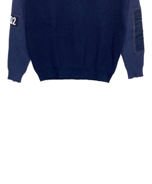 DSQUARED2（ディースクエアード）DSQUARED2 (ディースクエアード) S74HA1177　ニット ネイビー サイズ:Mの古着・服飾アイテム