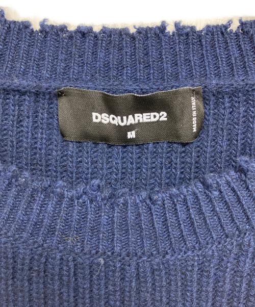 DSQUARED2（ディースクエアード）DSQUARED2 (ディースクエアード) S74HA1177　ニット ネイビー サイズ:Mの古着・服飾アイテム