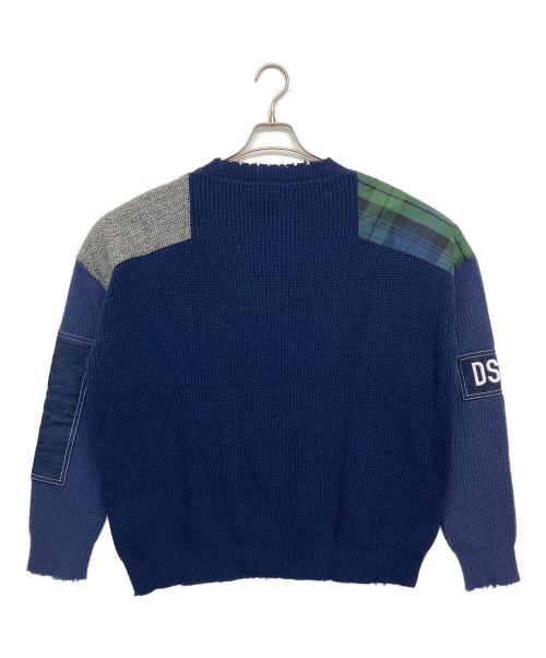 DSQUARED2（ディースクエアード）DSQUARED2 (ディースクエアード) S74HA1177　ニット ネイビー サイズ:Mの古着・服飾アイテム