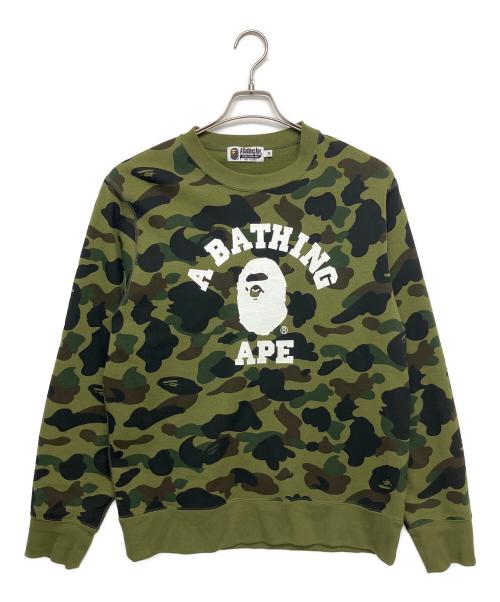 A BATHING APE（アベイシングエイプ）A BATHING APE (アベイシングエイプ) 001SWM301009M　スウェット グリーン サイズ:Mの古着・服飾アイテム