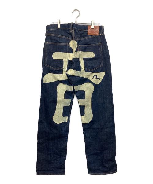EVISU（エヴィス）EVISU (エヴィス) 2001　ビッグ音ペイントデニムパンツ インディゴ サイズ:86cm (W34)の古着・服飾アイテム