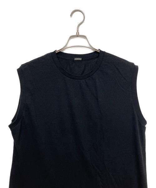 COMOLI（コモリ）COMOLI (コモリ) B01-05037　コットンメッシュ ノースリーブ ブラック サイズ:4の古着・服飾アイテム