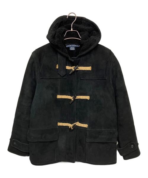 RALPH LAUREN（ラルフローレン）RALPH LAUREN (ラルフローレン) スウェード ダッフルコート ブラック サイズ:Mの古着・服飾アイテム