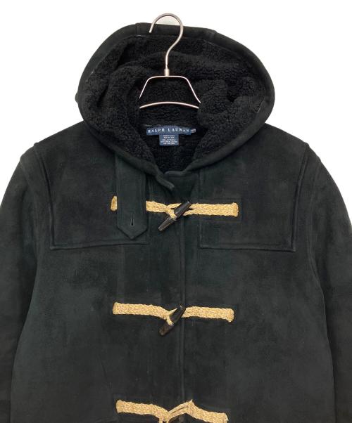 RALPH LAUREN（ラルフローレン）RALPH LAUREN (ラルフローレン) スウェード ダッフルコート ブラック サイズ:Mの古着・服飾アイテム