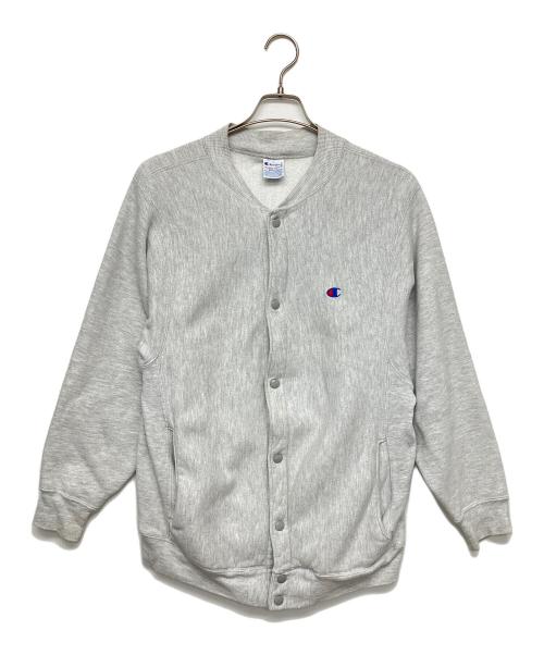 Champion REVERSE WEAVE（チャンピオン リバース ウィーブ）Champion REVERSE WEAVE (チャンピオン リバース ウィーブ) スナップカーディガン　90s 刺繍タグ グレー サイズ:Mの古着・服飾アイテム