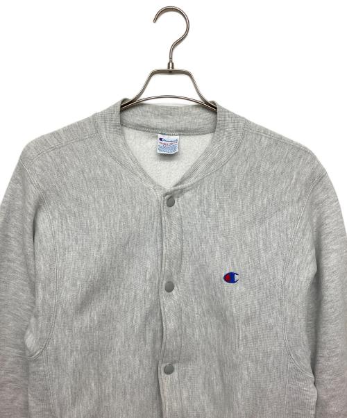 Champion REVERSE WEAVE（チャンピオン リバース ウィーブ）Champion REVERSE WEAVE (チャンピオン リバース ウィーブ) スナップカーディガン　90s 刺繍タグ グレー サイズ:Mの古着・服飾アイテム