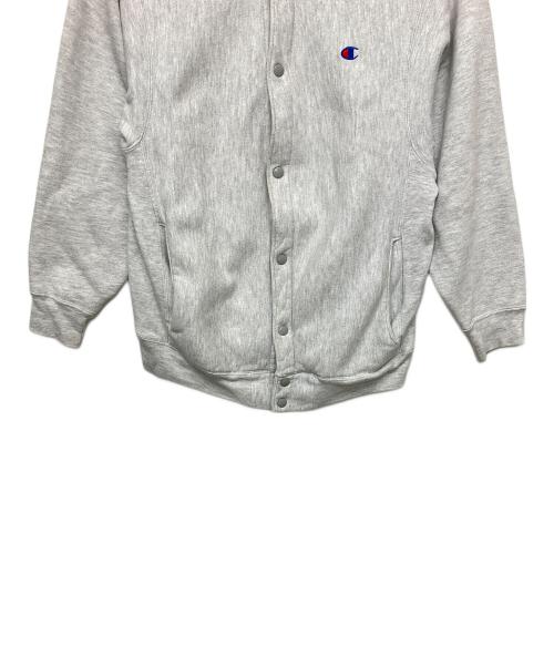 Champion REVERSE WEAVE（チャンピオン リバース ウィーブ）Champion REVERSE WEAVE (チャンピオン リバース ウィーブ) スナップカーディガン　90s 刺繍タグ グレー サイズ:Mの古着・服飾アイテム