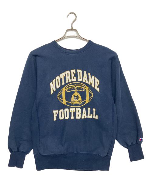 Champion（チャンピオン）Champion (チャンピオン) 3段プリント　90s 刺繍タグ　リバースウィーブスウェット ネイビー サイズ:XLの古着・服飾アイテム