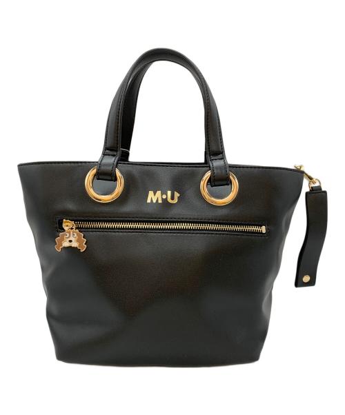 M U SPORTS（エムユースポーツ）M U SPORTS (エムユースポーツ) デュアルレザービジューロイヤルハンドバッグ ブラックの古着・服飾アイテム