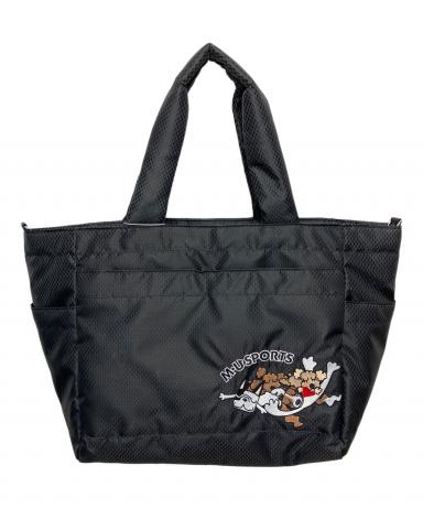 ロゴが可愛いM U SPORTS トートバッグ 黒色 刺繍デザイン 中古・古着通販】M U SPORTS (エムユースポーツ) トートバッグ