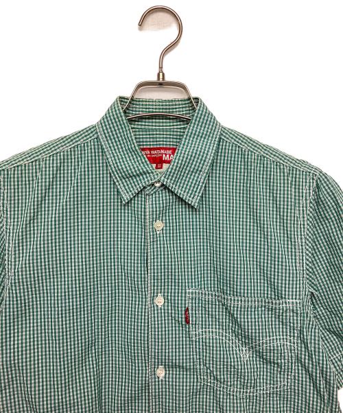 JUNYA WATANABE（ジュンヤワタナベ）JUNYA WATANABE (ジュンヤワタナベ) LEVI'S (リーバイス) 半袖シャツ グリーン サイズ:SSの古着・服飾アイテム