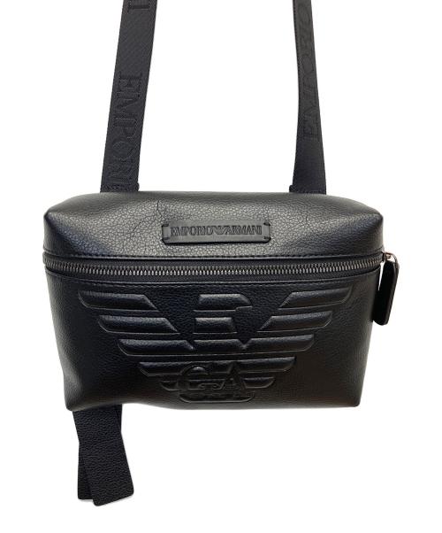 EMPORIO ARMANI（エンポリオアルマーニ）EMPORIO ARMANI (エンポリオアルマーニ) イーグルロゴ　ショルダーバッグ ブラックの古着・服飾アイテム