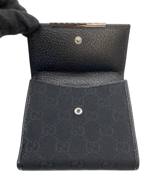 GUCCI（グッチ）GUCCI (グッチ) GG キャンバス 2つ折り財布 ブラックの古着・服飾アイテム