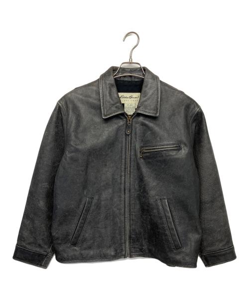 Eddie Bauer（エディーバウアー）Eddie Bauer (エディーバウアー) レザージャケット ブラック サイズ:Sの古着・服飾アイテム