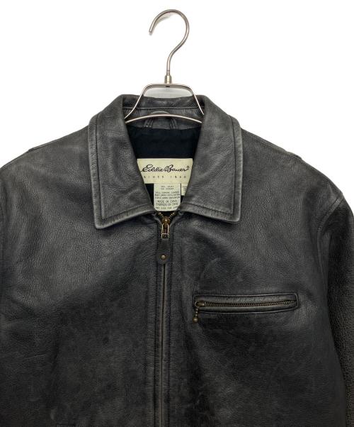 Eddie Bauer（エディーバウアー）Eddie Bauer (エディーバウアー) レザージャケット ブラック サイズ:Sの古着・服飾アイテム