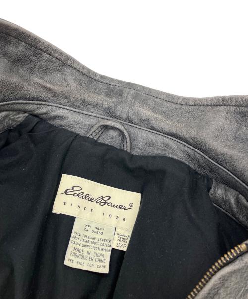 Eddie Bauer（エディーバウアー）Eddie Bauer (エディーバウアー) レザージャケット ブラック サイズ:Sの古着・服飾アイテム