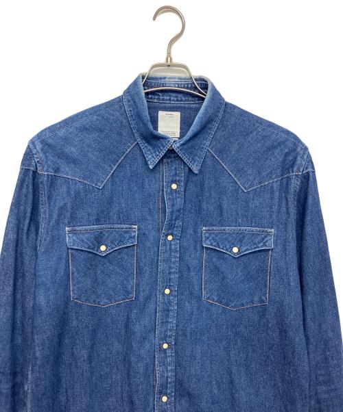 VISVIM（ビズビム）VISVIM (ビズビム) デニムシャツ インディゴ サイズ:3の古着・服飾アイテム