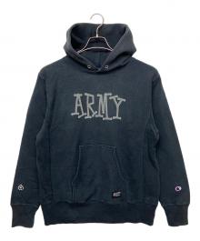stussy×Champion（ステューシー×チャンピオン）の古着「リバースウィーブパーカー」｜ブラック