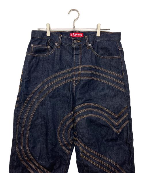 SUPREME（シュプリーム）SUPREME (シュプリーム) logo rigid baggy jean　25SS インディゴ サイズ:81cm (W32)の古着・服飾アイテム