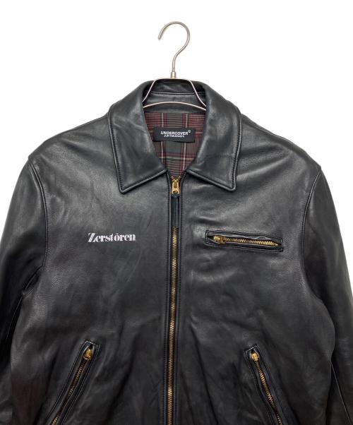UNDERCOVER（アンダーカバー）UNDERCOVER (アンダーカバー) レザージャケット ZERSTOREN 21SS ブラック サイズ:3の古着・服飾アイテム