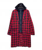 UNDERCOVERアンダーカバー）の古着「Hooded Layered Gown Coat」｜レッド